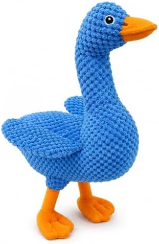 Blue Plush Duck Dog Toy, Stuffed Squeaky Toy with Crinkle Paper by Unknown
