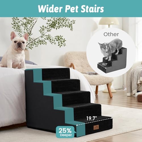 COZY KISS Dog Stairs for Small Dogs, 5 Step Pet Stairs for Beds & Couches - Image 3