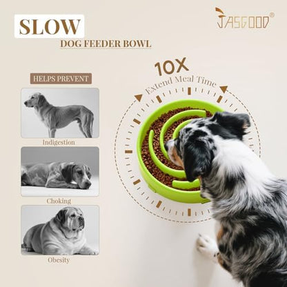 JASGOOD Slow Feeder Dogs Bowl for Large Medium Dogs,Anti-Gulping Pet Slower Food Feeding Bowls Stop Bloat,Preventing Choking Healthy Design Dogs Bowl - Image 3