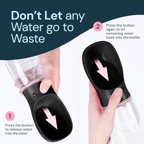 MalsiPree Dog Water Bottle Dispenser - 12 oz Black, Leak-Proof - Image 4