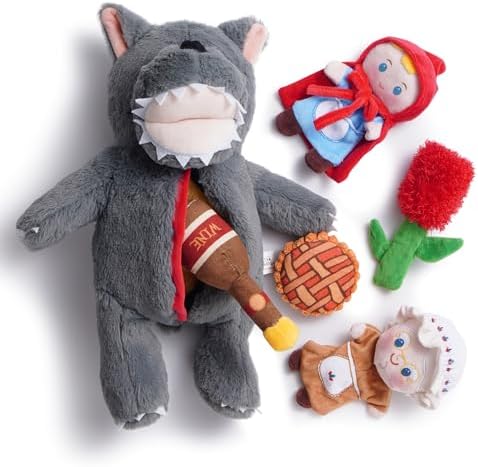 Nocciola Fairy Tale Squeaky Dog Toys, Cute Interactive Plush Stuffed Hide and Seek Cognitive Puzzle Puppy Crinkle Chew Toy for Small, Medium Breed by Nocciola