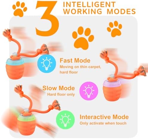 Interactive Dog Toy, [Newly Upgraded] Motion Activated Rolling Squeaky Ball for Medium/Large Dogs, Automatic Moving Dogs Ball for Boredom, USB Rechargeable(Orange) - Image 3