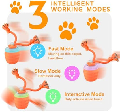 Interactive Dog Toy, [Newly Upgraded] Motion Activated Rolling Squeaky Ball for Medium/Large Dogs, Automatic Moving Dogs Ball for Boredom, USB Rechargeable(Orange) - Image 3