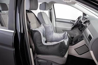 Trixie Deluxe Dog Car Booster Seat 19.7 x 19.7 x 15.7 in with Safety Tether & Secure Belt Installation - Elevated Travel Bed for Small Dogs with Removable Cushion - Image 5