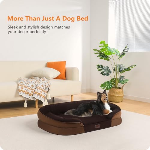 Dwanton Orthopedic Waterproof Large Dog Bed Sofa, Gel Memory Foam, 38" - Image 2