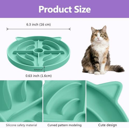 YINEYA 2 Pcs Silicone Slow Feeder Cat Bowl, Cat Slow Feeder for Food Training, Interactive Puzzle Bowls for Puppy, Kitten Dishes to Prevent Overeating, Treat Toys Suitable for Dry and Wet Food - Image 2