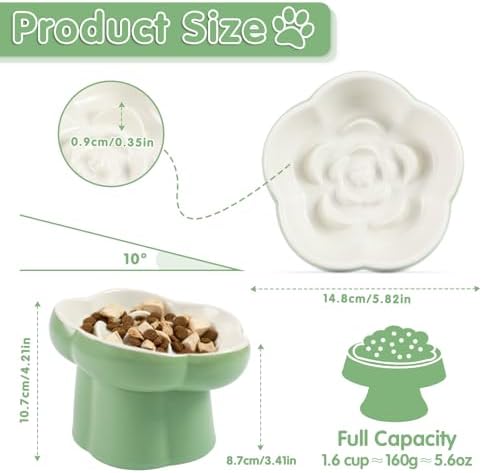 Cat Slow Feeder Bowl Set,1 Pcs Pastel Series Cat Plate for Dry and Wet Food - Image 2