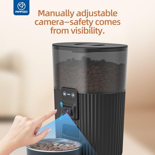 PAPIFEED Automatic Cat Feeder with Camera, WiFi Auto Cat Feeder with App, 3L Slow-Feed Cat Food Dispenser for Dry Food, Dual Power Supply Timed Pet Feeder, 10 Meals/Day, 6 Portions/Meal - Image 3