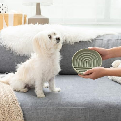 Slow Feeder Dog Bowl - Silicone Dog Bowl, Small, 6" x 1.25" - Sage - Image 2
