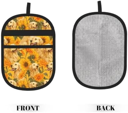 Golden Retriever Floral Sunflower Pet Hair Removal Glove For Cats Dogs - Image 2
