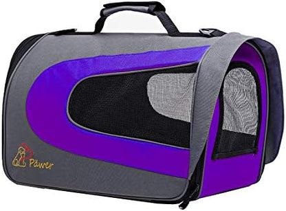 Pawer 18” x 11”x 11” Soft-Sided Foldable Airline Approved Pet Carrier for Cat, Puppy and Small Dog, Washable 600D Oxford Fabric, with Handle and Strap for Carry, Multiple Colors Available - Image 4