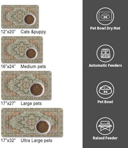 Dog Food Mat for Floors, Absorbent Pet Cat Food Bowl Mat, 16x24 in - Image 6