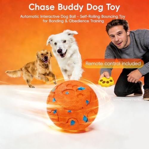 Interactive Dog Ball- Remote Control Dog Toy, Chase Buddy Dog Toy with 3 Modes, Large Size Motion Activated Dog Toys, E-TPU Durable Smart Ball for Dogs, Giggle Ball for Small Medium & Large Dogs - Image 2