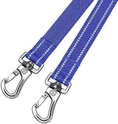 EXCELLENT ELITE SPANKER 5FT Reflective Double Dog Leash for Two Dogs 1" W - Image 6