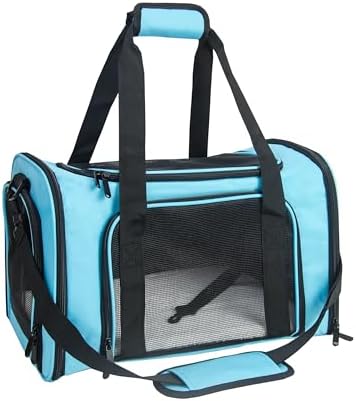 Soft Sided Carrier for Small Medium Cats Dogs,Removable Pad Collapsible Travel Pet Carrier Large Blue by NextFri
