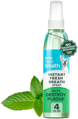 TropiClean Fresh Breath Oral Care Spray for Dogs & Cats | Dog Breath Spray | Mint Breath Freshener | Pet Bad Breath Treatment | Made in The USA | 4 oz by TropiClean