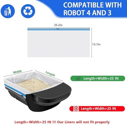 80 Count Automatic Litter Box Bags, Cat Litter Box Robot 4/5 Waste Bags - Image 3