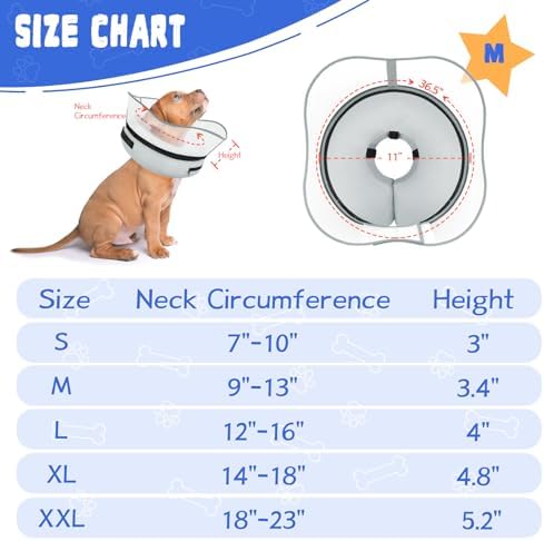 Elevated Inflatable Dog Cone Collar Alternative After Surgery, Dog Donut Collar, Soft Pet Cone to Stop Licking for Small Medium Large Dogs - Image 6