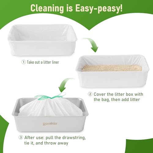 ZOMISIA Super Jumbo Litter Box Liner XXL - 30 Count 47" x 24" Litter Bags - Image 7