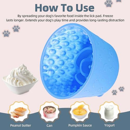 Dog Lick Bowl, Non-Slip Freeze Slow Feeder Small Medium, 1.6 Cup - Image 4