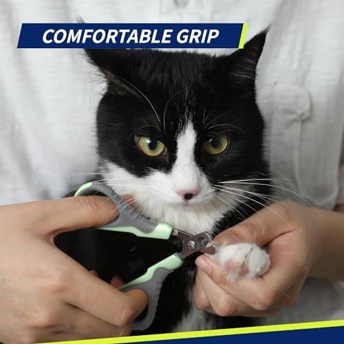 WePet Pet Nail Clippers U07.1, Professional Claw Trimmer, Bended Scissor Special for Cats, Kittens, Dogs, Puppies, Small Animals, Grey/Tea Green - Image 5