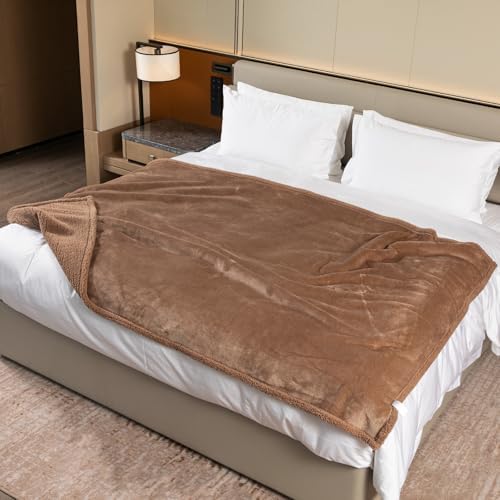 Dark Blankets for Dogs Brown Pets Throw Blanket for Couch Reversible Pet Bed Cover Puppy Fluffy Jacquard Blankets Leakproof Sofa Couch Cover Cat Pet Mats for Warm Washable-Camel,M by Unknown