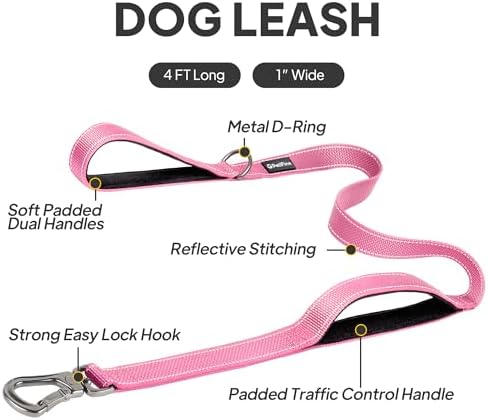 PetiFine 4FT Heavy Duty Dog Leash with Soft Padded Double Handle - Image 2