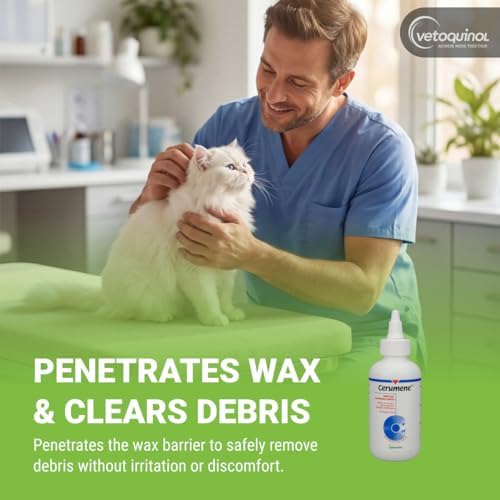 Vetoquinol Cerumene Deep Ear Cleansing Liquid - Ear Cleaner with Gentle Formula for Cats & Dogs - Supports Wax Softening & Canal Comfort - Quick-Drying Liquid Form - 4oz - Image 3