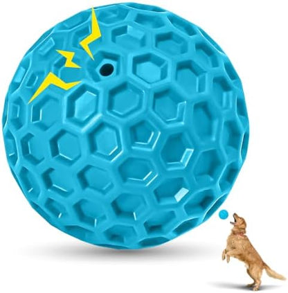 Indestructible Squeaky Dog Ball for Aggressive Chewers, Rubber Interactive Dog Toy for Teething, Relieving Anxiety. Chew Toy for Large, Medium Breeds, Outdoor & Indoor Ball. by CHEODIN