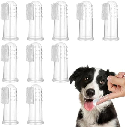 10 Pieces Dog Finger Tooth Brushing Kit, Finger Toothbrush for Cat Dogs Puppy Kitten Fingers Toothbrushs with Silicone Bristles Cat Teeth Cleaning Brush Pet Dental Care & Teeth Cleaning for All Pets by Unknown