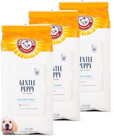 Arm & Hammer Puppy Grooming Wipes, Coconut Water, 100 Count, 3-Pack by ArmHammer