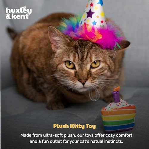 Huxley & Kent Plush Cat Toy - Interactive Catnip Toy for Cats & Kittens - Soft with Crinkle & Catnip - Fun Indoor Play - Funfetti Cake - Image 6