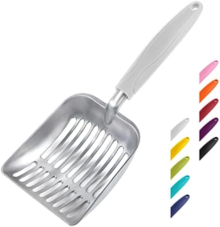 WePet Cat Litter Scoop, Aluminum Alloy Sifter, Kitty Metal Scooper, Deep Shovel, Long Handle, Poop Sifting, Kitten Pooper Lifter, Durable, Heavy Duty, for Litter Box by WePet