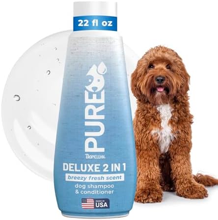 TropiClean Pure 2-in-1 Dog Shampoo and Conditioner, Berry Fresh Scent, 20oz by TropiClean