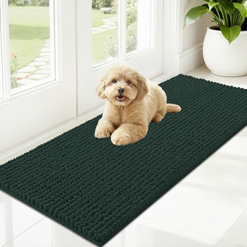 OLANLY Dog Door Mat for Muddy Paws 47x20, Extra Absorbent Chenille Mud Mat by OLANLY