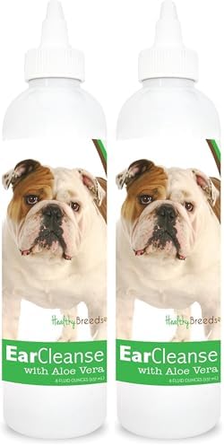Healthy Breeds Bulldog Ear Cleanse with Aloe Vera Cucumber Melon 8 oz (Pack of 2) by HealthyBreeds