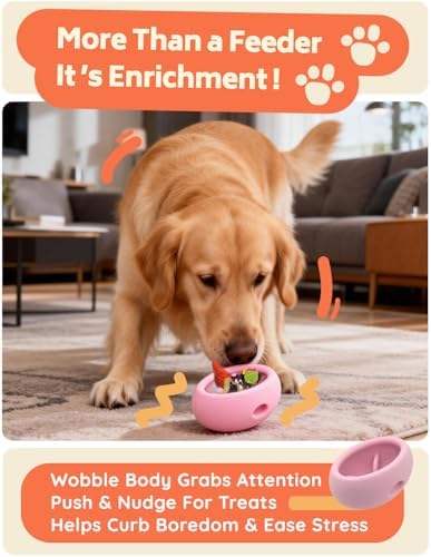 2-in-1 Dog Enrichment Toy & Slow Feeder - Interactive Freeze Licking Bowl and Treat Dispenser for Dogs, Relieves Boredom and Anxiety (5.3" x 3.75" x 2.95", Pink) - Image 5