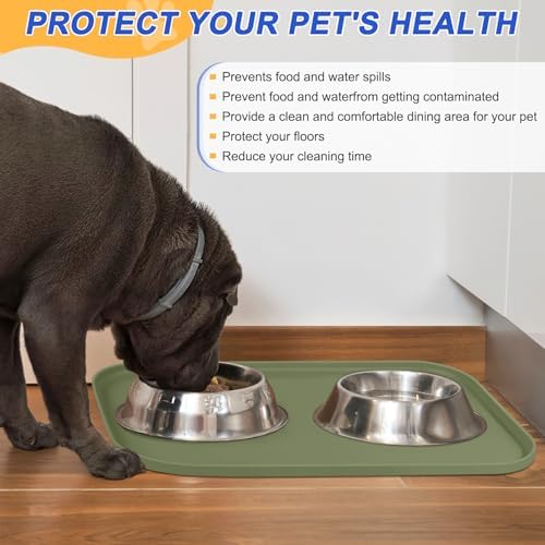 SMILOOL Waterproof Silicone Pet Food Mat with Raised Edge for Dog & Cat - Image 5