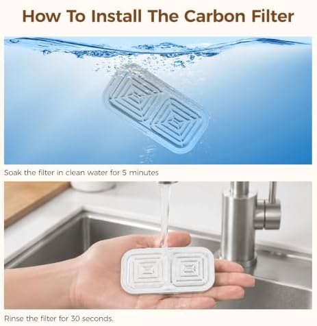 Cat Water Fountain Replacement Filter, 8 Plastic Filters + 8 Sponges - Image 4