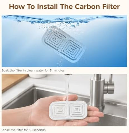 Cat Water Fountain Replacement Filter, 8 Plastic Filters + 8 Sponges - Image 4