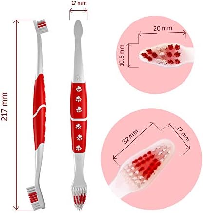 Pet Toothbrush for Dogs, Cats with Soft Bristles - Easy Teeth Cleaning & Dental Care, Non Slip Dual Head Dog Toothbrush for Medium & Large Pets, Toothpaste Not Included, Pack of 1 Blue - Image 3