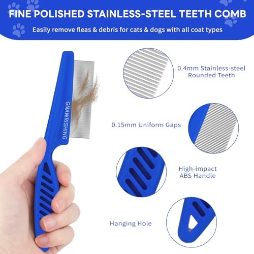 4-Pack Flea Comb for Dogs & Cats Stainless Steel Pet Grooming Comb Set - Image 3