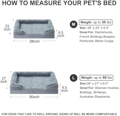WNPETHOME Orthopedic Washable Dog Bed Large for Senior Dog Cozy Sleep - Image 6