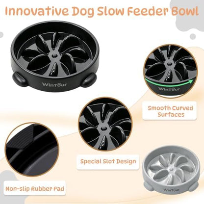 WinTour 2 Pack Slow Feeder Dog Bowls, BPA Free, Medium & Small Dog Bowls - Image 6