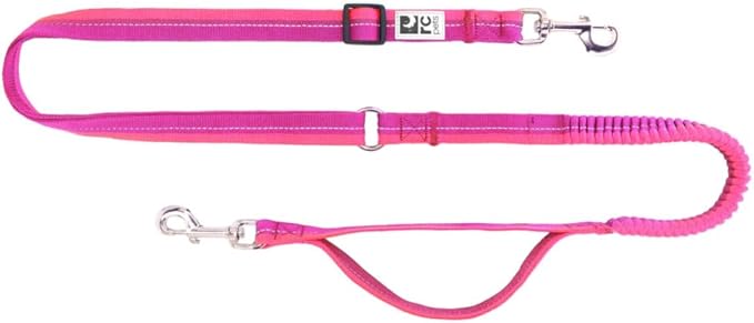 RC Pets Bungee Active Dog Leash, Hands-Free 4-in-1 Dog Leash, Mulberry/Azalea
