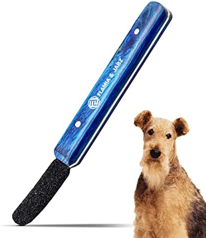 FLAMIA & JABZ Stripping Metal Stone Diamond Edged for Dogs, Cats & Pets with Wooden Grip (Coarse) by FlamiaJabz