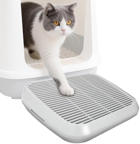 Cat Ramp for Litter Box, Anti-Tracking Cat Litter Trapper, Grey by Midollarle