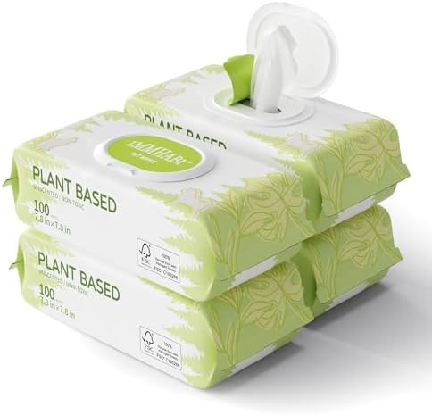 IMMHABI 400 Count Dog Wipes, Unscented Plant-Based Hypoallergenic Pet Wipes for Paws, Butt, and Anal Gland Care, Cleansing & Deodorizing for Puppies and Cats by IMMHABI