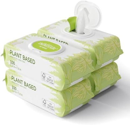 IMMHABI 400 Count Dog Wipes, Unscented Plant-Based Hypoallergenic Pet Wipes for Paws, Butt, and Anal Gland Care, Cleansing & Deodorizing for Puppies and Cats by IMMHABI