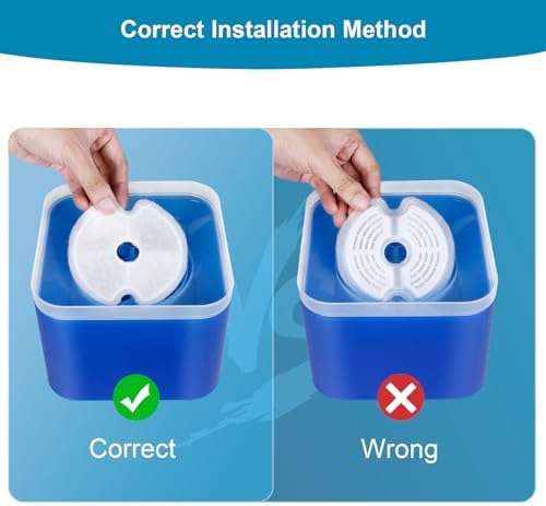 8 Packs Replacement Filters for 84oz/2.5L Stainless Steel and Neverland Cat Water Fountain with LED Night Light - Image 5